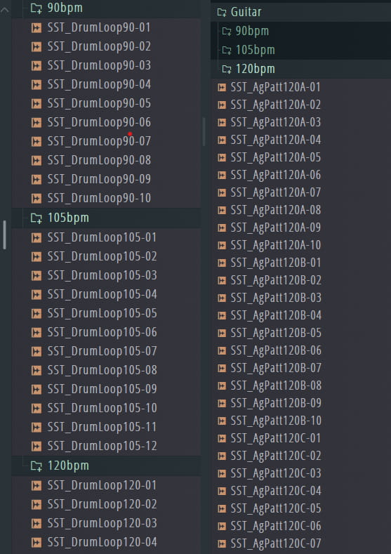 قائمة اللوبات درامز و جيتار