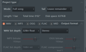 اعدادات التصدير للتراكات في اف ال استديو FL Studio
